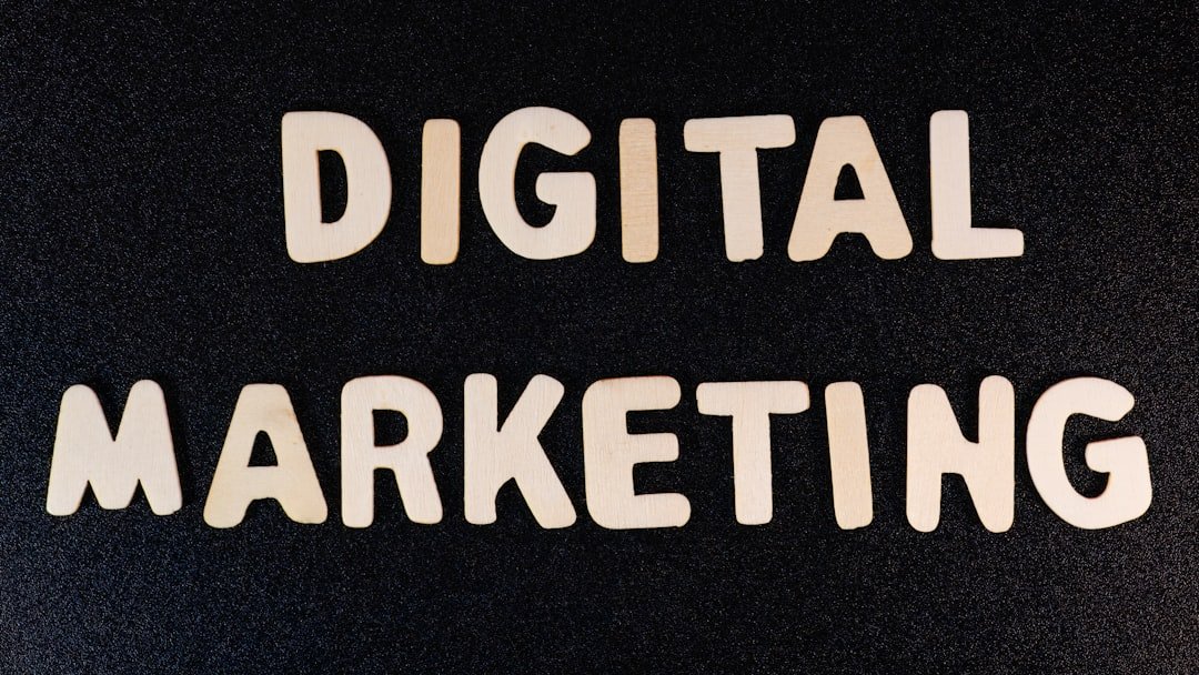 the words digital marketing written in white type on a black background
